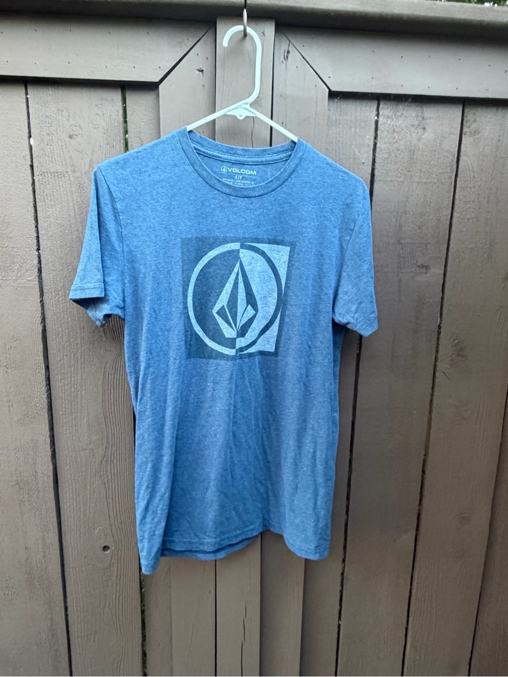 Volcom Men’s Blue Logo Graphic Crew T-Shirt small
